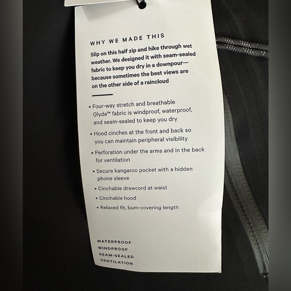 Lululemon Stretch Waterproof Hiking Half-Zip Pullover - Picture 9 of 11